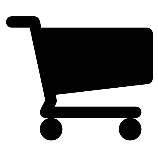 black cartoon shopping trolley